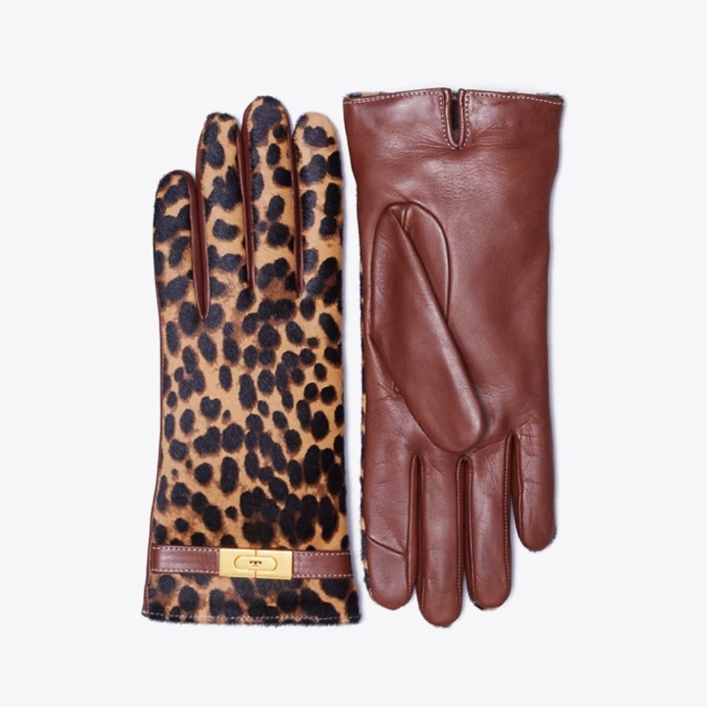 Tory Burch Printed Calf Hair Gloves